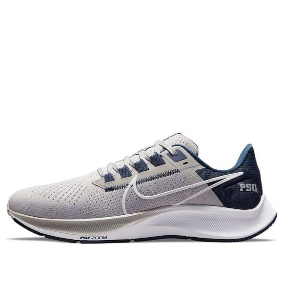 Nike College Air Zoom Pegasus 38 Penn State GRAY/BLUE/WHITE Marathon Running Shoes (Air Cushion/Weave) DJ0847-001 - DJ0847-001