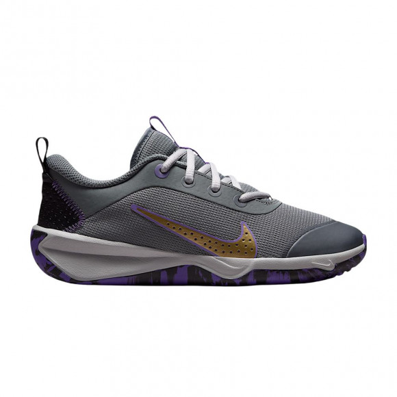 Nike Omni Multi-Court Indoor Court GS 'Smoke Grey Action Grape Light Smoke Grey Metallic Gold' | Kid's Size 5 - DM9027-016