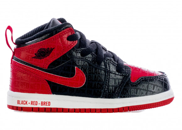Jordan 1 Mid Black + Red = Bred (TD) - DM9649-001