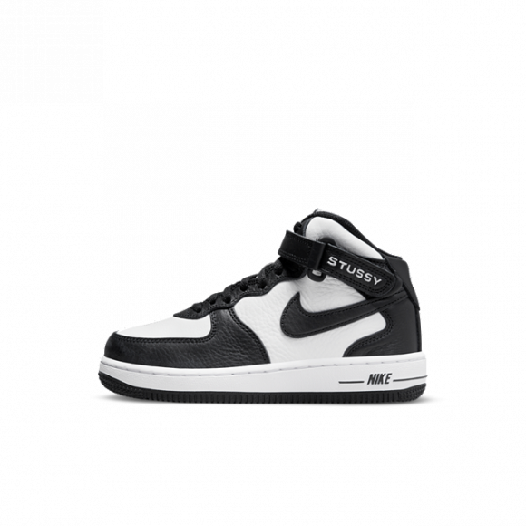 Nike x Stüssy Force 1 Mid sko til små barn - Black - DN4158-002