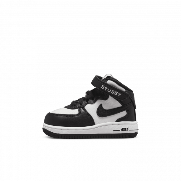Nike x Stüssy Force 1 Mid Baby/Toddler Shoes - Black - DN4160-002