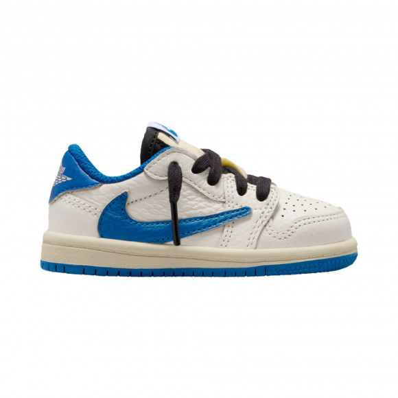 Fragment Design x Travis Scott x Air Jordan 1 Retro Low OG SP TD 'Sail Military Blue' | Cream | Infant Size 8 - DO5441-104