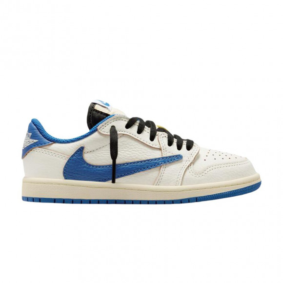 Fragment Design x Travis Scott x Air Jordan 1 Retro Low OG SP PS 'Sail Military Blue' | Cream | Kid's Size 13 - DO5442-104