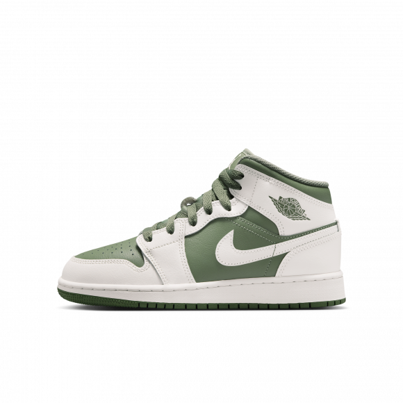 Air Jordan 1 Mid-sko til større børn - hvid - DQ8423-107