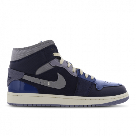 Air Jordan Men's 1 Mid Se Craft Sneakers in Obsidian/White/French Blue - DR8868-400