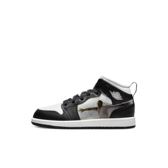Jordan 1 Mid-sko til mindre børn - sort - DR9496-001