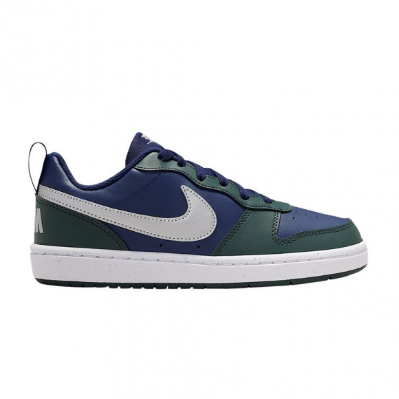 Nike Court Borough Low Recraft GS 'Midnight Navy/Seaweed/White/Metallic Silver' | Blue | Kid's Size 6.5 - DV5456-402