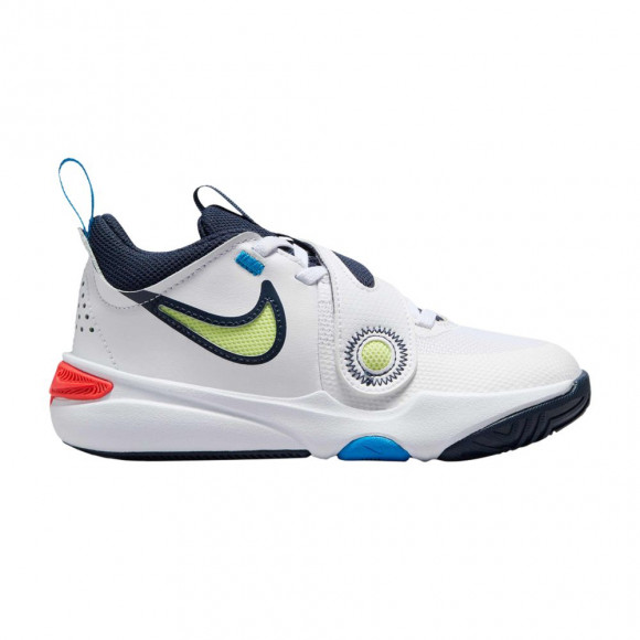 Nike Team Hustle D11 PS 'White Photo Blue Light Lemon Twist' | Kid's Size 10.5 - DV8994-105