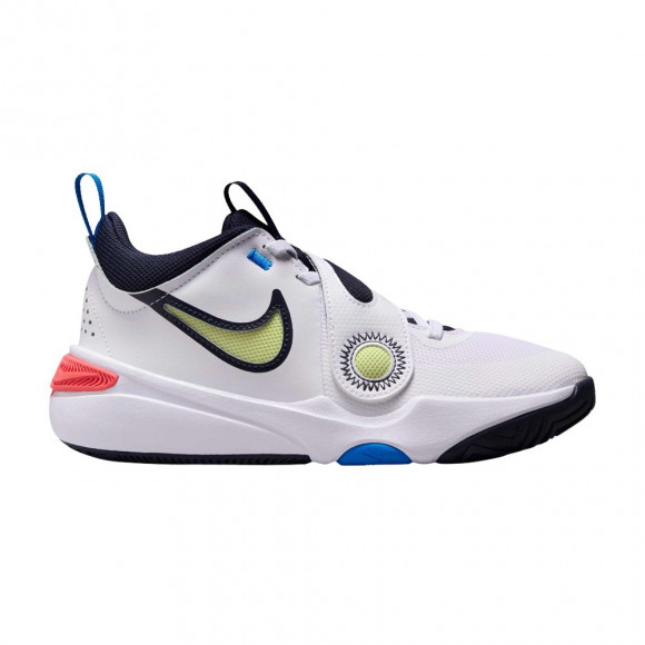 Nike Team Hustle D11 GS 'White Photo Blue Light Lemon Twist' | Kid's Size 4.5 - DV8996-105