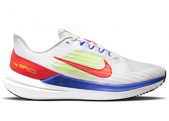 Útil Objeción heno Nike Air Winflo 9 Low Top White Red Blue White Volt Marathon Running Shoes  DX3355-100