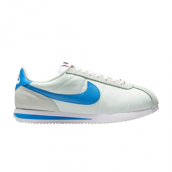 Nike Wmns Cortez Textile 'Barely Green White Safety Orange Light Photo Blue' | Women's Size 7.5 - DZ2795-304