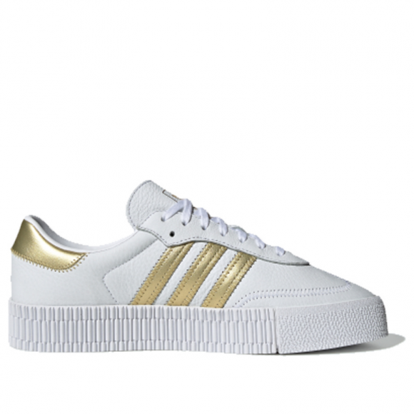 Adidas Womens Sambarose Gold Metallic' Cloud White/Gold Metallic/Cloud White Sneakers/Shoes EE4681