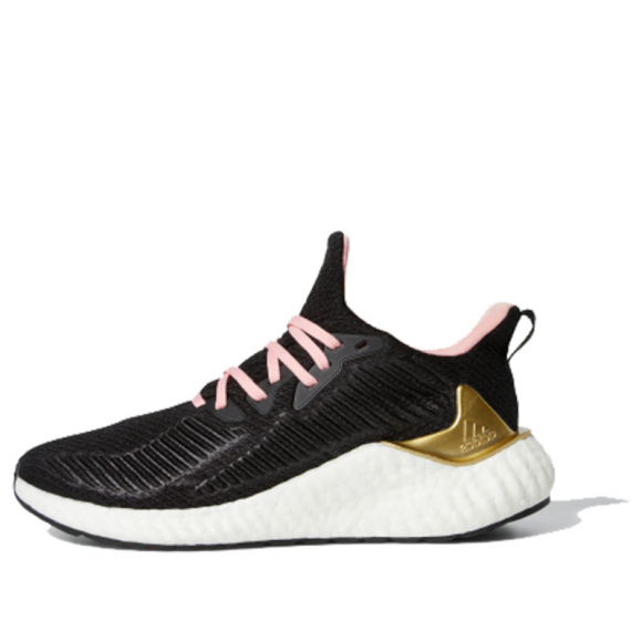 Adidas Womens WMNS AlphaBoost 'Gold Metallic' Core Black/Gold Metallic/Glory Pink Marathon Running Shoes/Sneakers EG1431 - EG1431