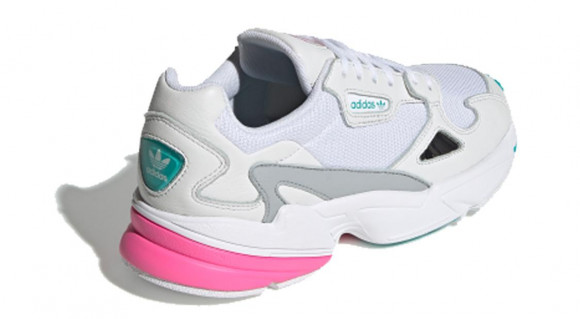 Adidas Womens WMNS Falcon 'Solar Pink' Footwear White/Solar Pink/Silver Metallic Marathon Running Shoes/Sneakers EG5794 - EG5794