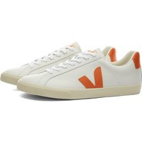 Veja Men's Esplar Clean Leather Sneakers in Extra White/Pumpkin - EO0202952B