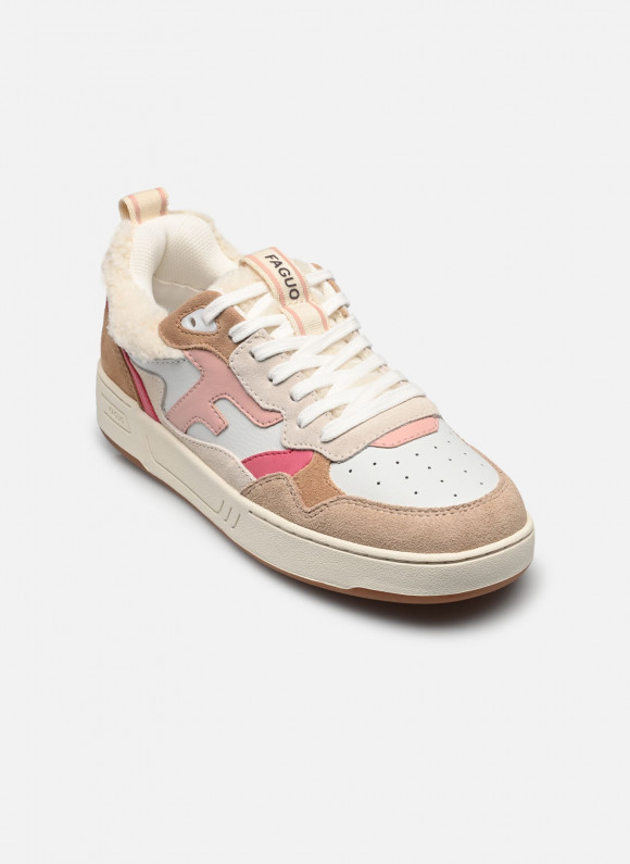 Baskets Faguo DAHLIA LEATHER SUEDE pour  Femme - F25CF3212-WHI17