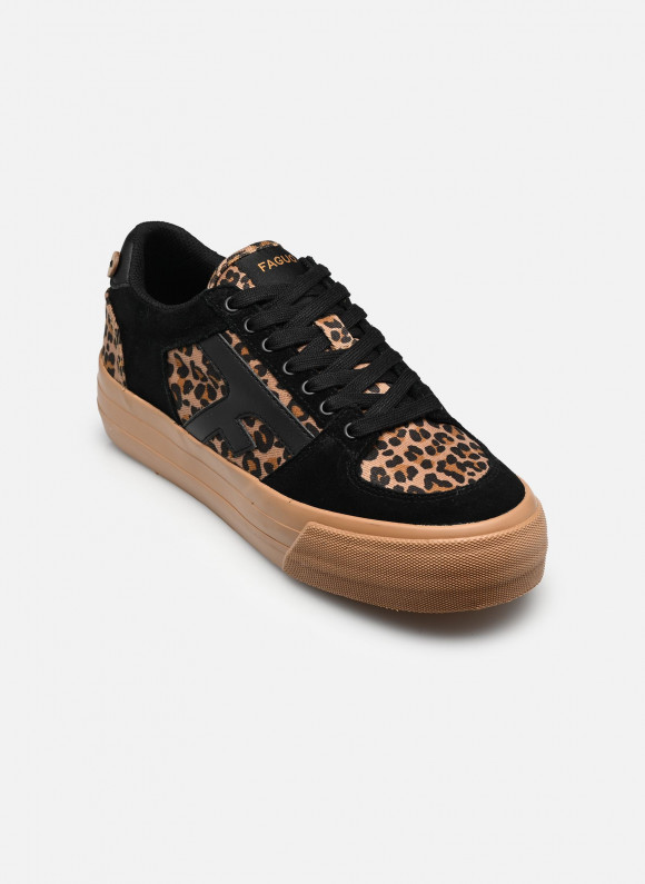 Baskets Faguo WALNUT PLATFORM TENNIS WOV-SUEDE pour Femme - F25CF9201-BLA26