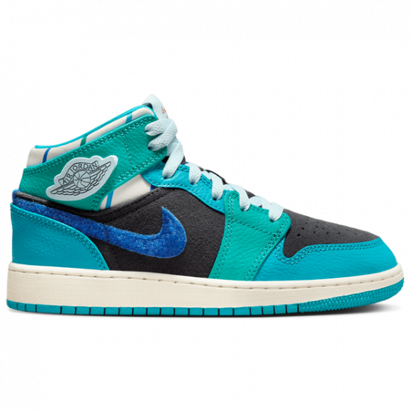 Air Jordan 1 Mid Ss (gs), Fashion sneakers, Femme, anthracite/glacier blue-aquatone - FJ9482-004