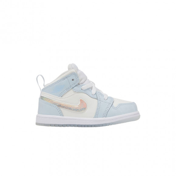 Air Jordan 1 Mid SE TD 'Glitter Swoosh' | Blue | Infant Size 10 - FQ9116-400