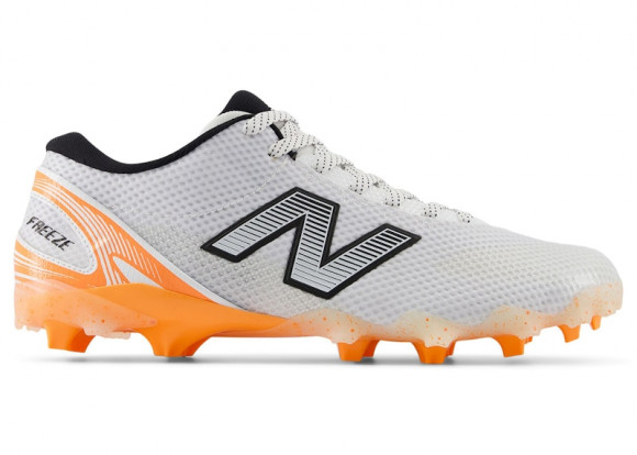 New Balance Unisex FreezeLX v5 Low Lacrosse Shoes - White/Orange/Black - FREEZLP5