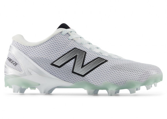 New Balance Unisex FreezeLX v5 Low Lacrosse Shoes - White/Black/Grey - FREEZLW5