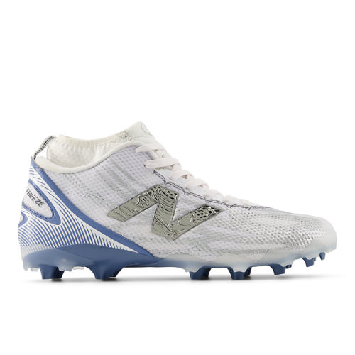 New Balance Unisex FreezeLX v5 Liquid Silver Lacrosse Shoes - White/Grey/Blue - FREEZSL5