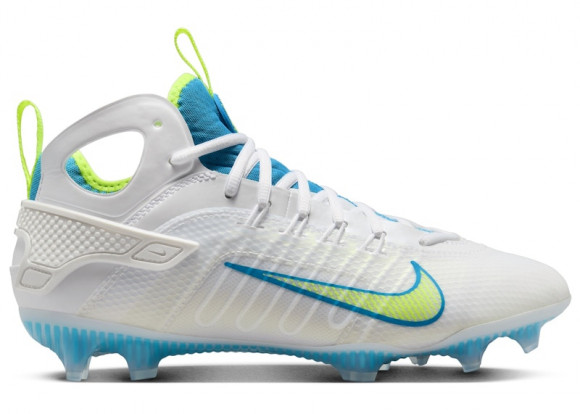 Nike Huarache 9 Elite Mid LAX SE White Vivid Blue Volt - FV6149-100