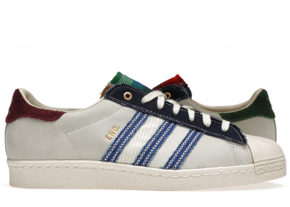 Adidas END. x Superstar 'Alternative Luxury' Off White/Night Indigo/Red  Sneakers/Shoes FX0586