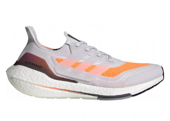 adidas Originals Grey and Orange Ultraboost 21 Sneakers - FY0375