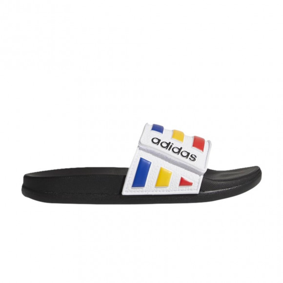 Adidas Adilette Comfort Adjustable Slides K 'Black Royal Scarlet' | Kid's Size 4 - FY8840