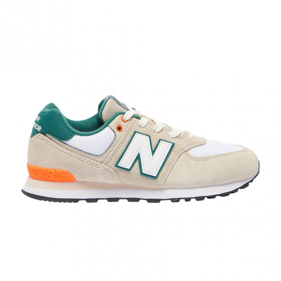 New Balance 574 Big Kid 'White Green' | Cream | Kid's Size 7 - GC574BOS