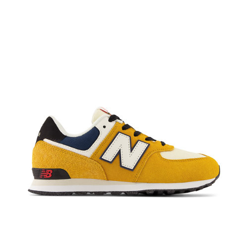 New Balance Kids' 574 in Yellow/Beige Leather