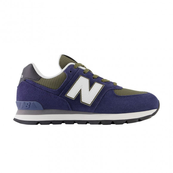 New Balance 574 Big Kid Wide 'Team Navy Dark Moss' | Blue | Kid's Size 7 - GC574DZN-W