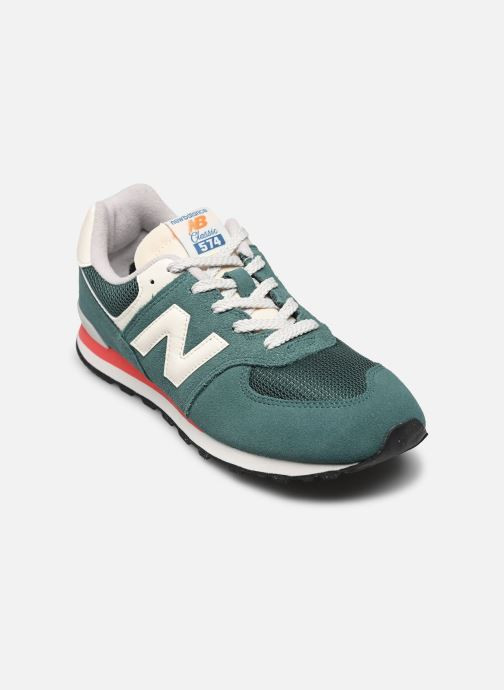 New Balance 574 Big Kid 'New Spruce Blast Red' | Green | Kid's Size 5.5 - GC574VPG