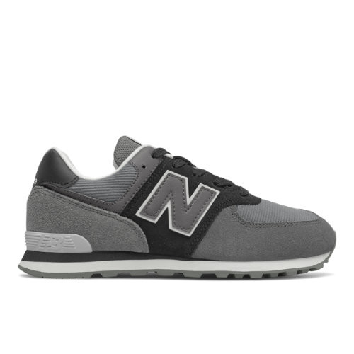 New Balance 574 - Boys' Grade School Running Shoes - Black / Castlerock - GC574WR1