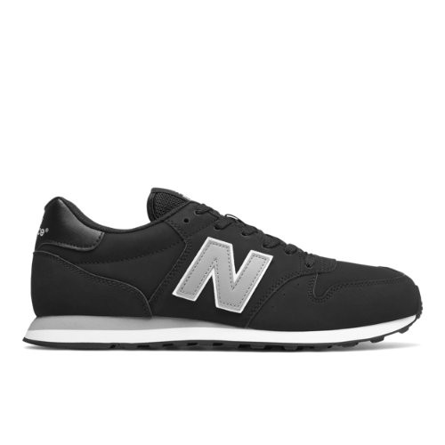 New Balance Men's 500 Classic in Black/Grey/White Synthetic, size 7 - GM500BKG