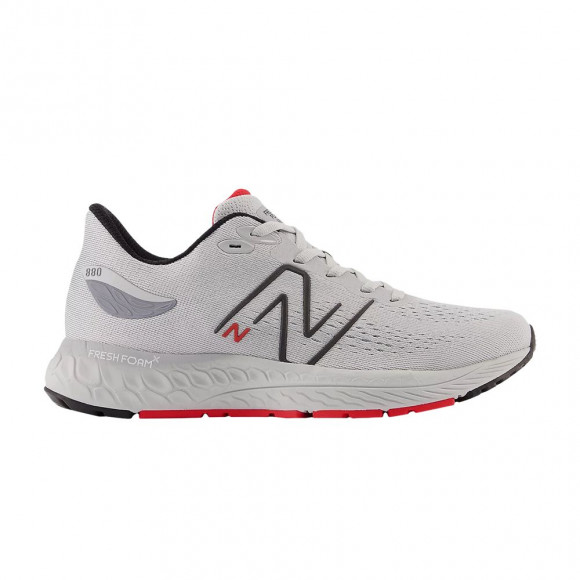 New Balance Fresh Foam X 880v12 Big Kid 'Light Aluminum True Red' | Grey | Kid's Size 6.5 - GP880Q12