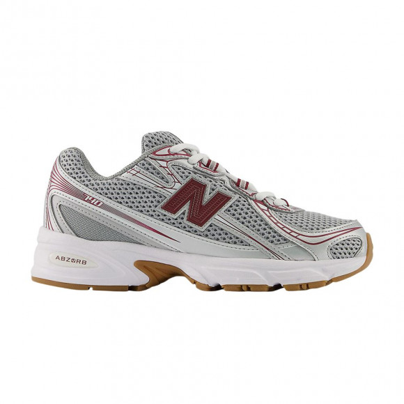 New Balance 740 Big Kid 'Silver Metallic Monarch Burgundy' | Grey | Kid's Size 6 - GR740MS