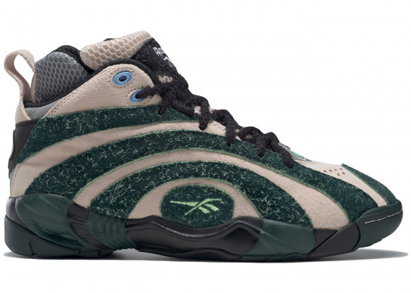Reebok x Brain Dead Shaqnosis Sneakers in Soft Ecru/Black/Forest - GX9600