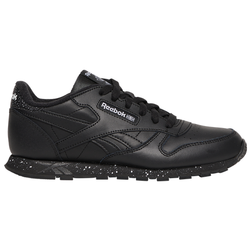 Reebok Classic Leather - Boys' Grade School Running Shoes - Black / Black - GZ4195