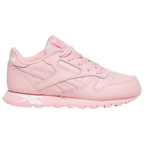 Reebok Classic Leather - Girls' Preschool Running Shoes - Pink / White - GZ4197