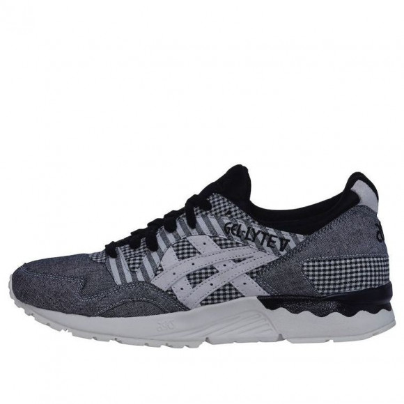 ASICS Gel-Lyte V Grey/Black Marathon Running Shoes (Unisex/Leisure/Shock-absorbing/Retro/Non-Slip) H738N-9002 - H738N-9002