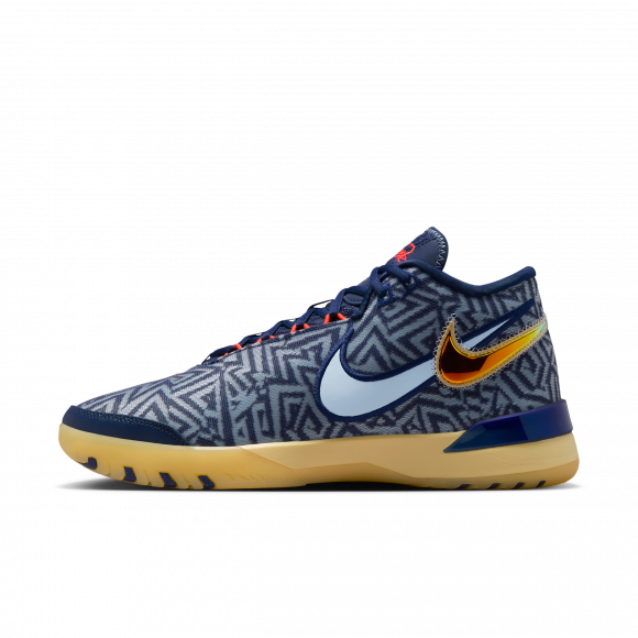 Nike LeBron NXXT Genisus Midnight Navy Soft Yellow Bright Crimson Light Armory Blue - HF0712-401