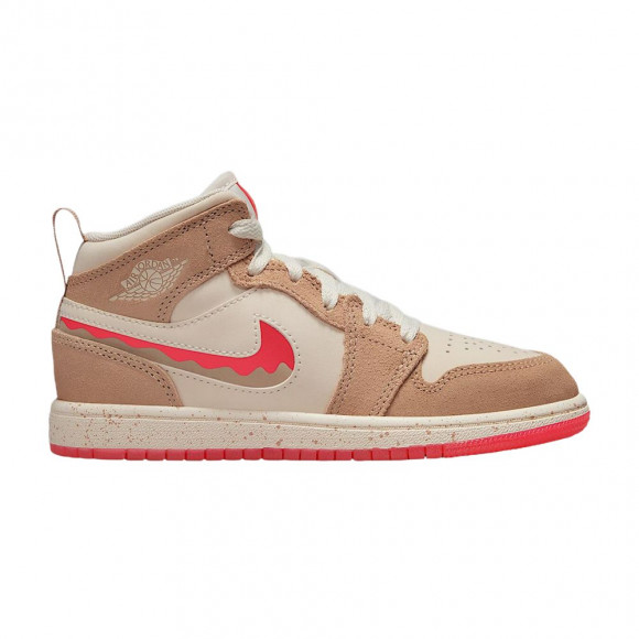 Air Jordan 1 Mid SE PS 'Desert/Pale Ivory/Fusion Red' | Pink | Kid's Size 10.5 - HJ5960-206