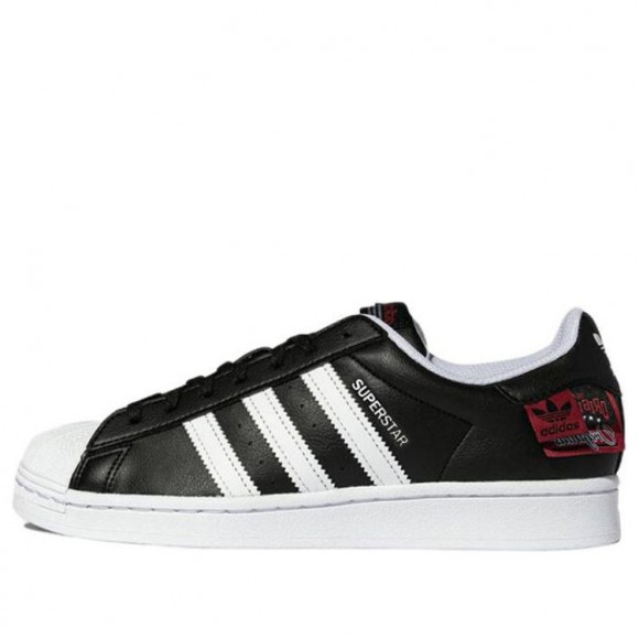 adidas Superstar BLACK/WHITE/RED Skate Shoes HQ6456 - HQ6456