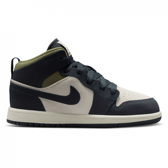 Air Jordan 1 Mid SE PS 'Light Orewood Brown Medium Olive' | Blue | Kid's Size 12 - HV4444-102