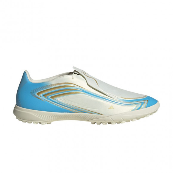 adidas F50 Messi League TF 'Ivory Semi Blue Burst' | Tan | Men's Size 8.5 - IH1903