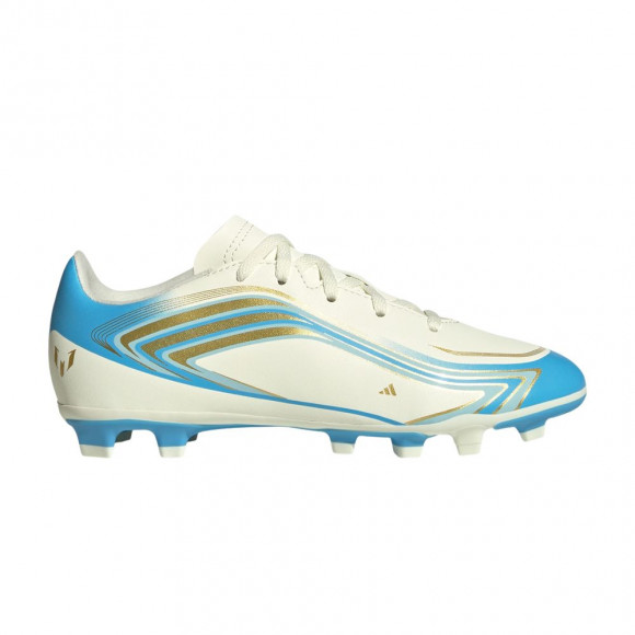 adidas F50 Messi Club FG MG Little Kid 'Ivory Semi Blue Burst' | Tan | Kid's Size 4.5 - IH1915