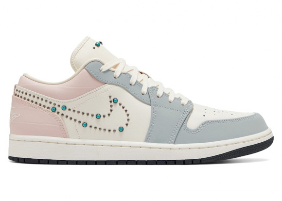 Wmns Air Jordan 1 Low 'Gem Studded Swoosh' | Cream | Women's Size 10 - IH7319-001