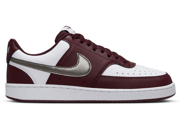 Nike Court Vision Low White Burgundy Metallic Pewter (Women's) - IM7647-100
